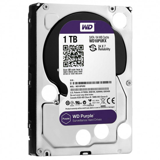Накопичувач HDD 1TB Western Digital PURPLE SATAIII 7200rpm 64MB WD10PURZ