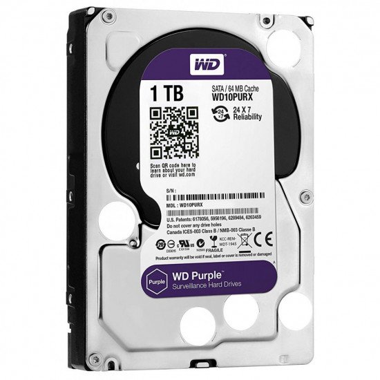 Накопичувач HDD 1TB Western Digital PURPLE SATAIII 7200rpm 64MB WD10PURZ