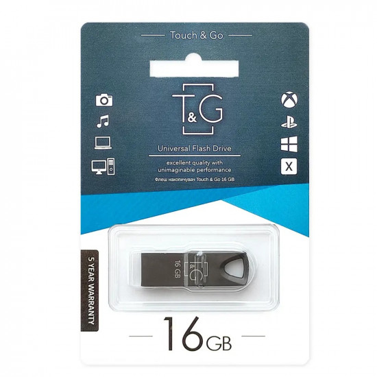 Флешка T&G 16 GB 117 Metal Series Black (TG117BK-16G)