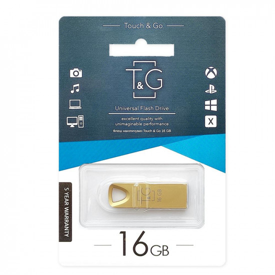 Флешка T&G 16 GB 117 Metal Series Gold (TG117GD-16G)