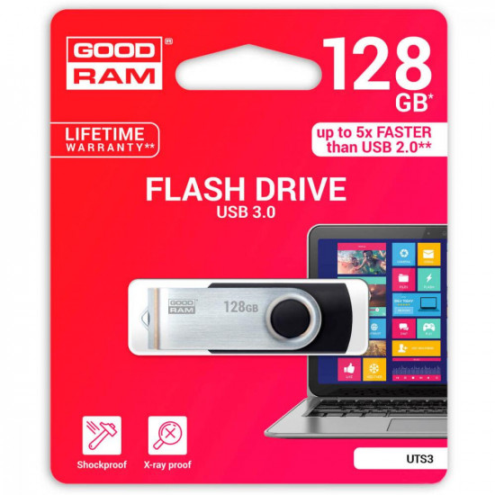 Флешка USB 3.0 128 GB GOODRAM UTS3 Twister Black (UTS3-1280K0R11)