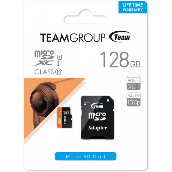 Карта пам'яті TEAM 128 GB microSDXC UHS-I + SD Adapter TUSDX128GUHS03