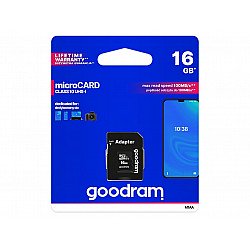 Карта пам'яті GOODRAM 16 GB microSDHC class 10 UHS-I + SD Adapter M1AA-0160R12